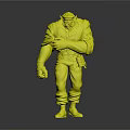 3D Fantasy Character Model Green Skinned Creature With White Shirt Red Pants Hat Tool Belt