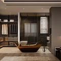 Modern Bedroom Interior Design With Bed Headboard Nightstand Pendant Lamp Curtains And Rug