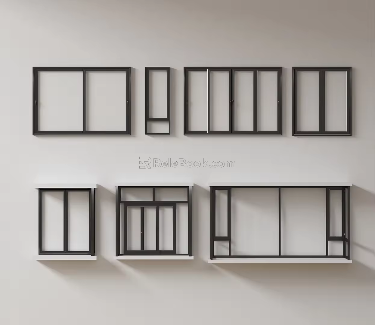 Modern windows combination windows glass windows floor-to-ceiling windows balcony windows bay windows bedroom windows sliding windows casement windows doors and windows 3d model