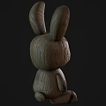 Wooden Rabbit Doll With Intricate Carved Patterns Holding Easter Sign 3d model