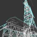 Industrial Equipment Featuring Tall Metal Tower Structure Number 02 Unit And Metal Staircase