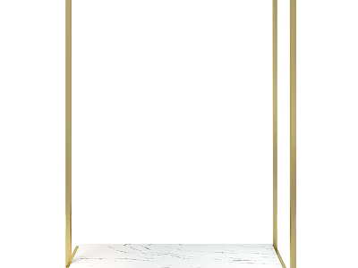 Modern Standing Clothes Hanger With Gold Metal Frame And Smooth Marble Base 3d model