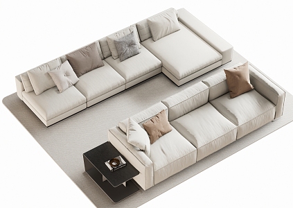 Double sofa Multi-person sofa Corner sofa 3d model