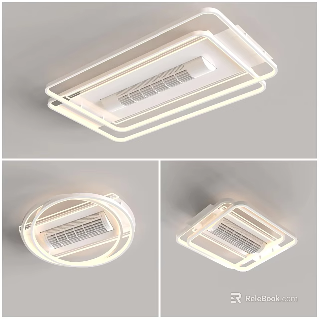 Modern Ceiling Light Designs With Round And Square Shapes For Home Interior 3d model 