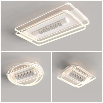 Simple living room light leafless fan light 3d model