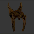 Multi Legged Brown Mechanical Creature With Robotic Structure And Glowing Lights 3d model