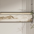 New Chinese Zen Hanging Painting Wall Decoration 3d model