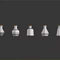 Medical Devices Colorful Small Bottles With Gold Caps Arranged On Gray Background