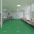 Industrial Processing Plant Interior With Stainless Steel Reactors Green Floor And Control Panels
