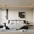 Modern Minimalist Bedroom Interior Design With Comfortable Bed Large Window Black Chair And Artwork