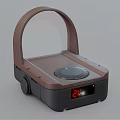 Modern Electronic Scale With Brown Black Design Arched Handle And Digital Display Showing 2.00