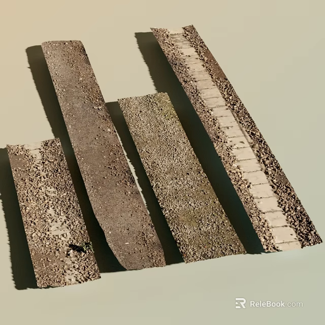 Various Garden Path Paving Designs Featuring Stone Brick and Textured Patterns 3d model 