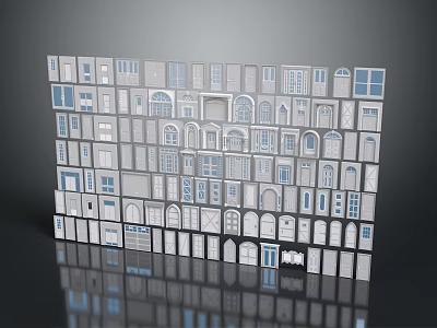 Collection Of Interior Window And Door Design Models In Various Styles 3d model