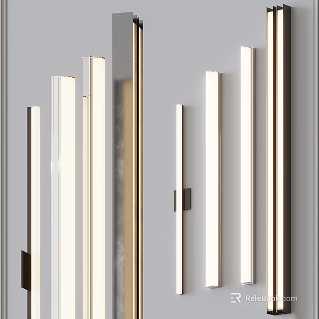 Modern Linear Wall Lamps With Sleek Design For Contemporary Interior Decor 3d model
