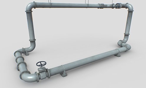 Industrial LOFT Piping Package 3d model