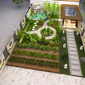 Chinese Garden Landscape With Traditional Architecture Stone Path Garden Plants Rockery And Stone Lanterns