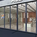 MLB Clothing Store Interior With Stylish Display Racks Clothing Items And Shoe Displays