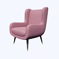 Purple Wingback Armchair Upholstered With Modern Metal Legs And Comfortable Design
