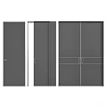 Modern Sleek Hinged Door Design With Metallic Frame And Frosted Glass Panel
