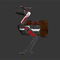 3D Mechanical Robot Creature Character With Metallic Legs Red Accents And Brown Body Design