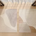 Modern square carpet abstract striped fabric carpet 3d model