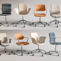Modern Office Chairs With Various Colors Armrests Metal Base And Swivel Wheels
