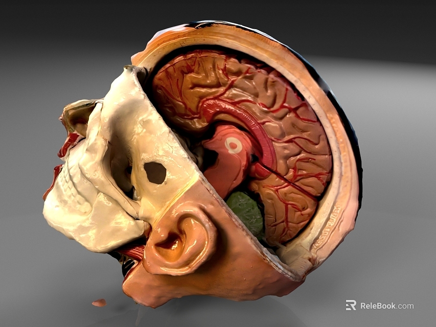 Medical Device Skull Anatomical Model with Brain Structure for Medical Education Teaching Tool 3d model 