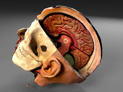 Medical Device Skull Anatomical Model with Brain Structure for Medical Education Teaching Tool 3d model