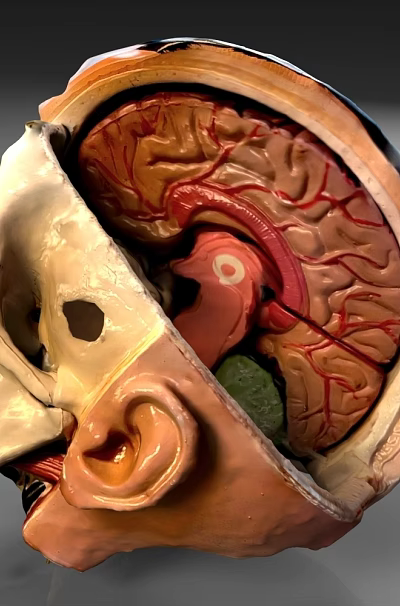 Medical Device Skull Anatomical Model with Brain Structure for Medical Education Teaching Tool 3d model