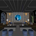 Modern Luxury KTV Lounge Interior With Stylish Lighting Sofa Seats And Large Entertainment Screen