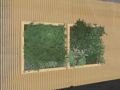 Modern Vertical Living Green Wall Design With Wooden Frame And Lush Plant Coverage 3d model
