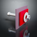Industrial Mechanical Equipment Component With Red Plate Purple Base And Bolt Nut