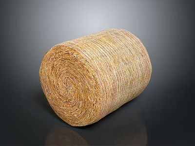Freshly Baked Whole Grain Bread Roll Wrapped In Natural Dried Grass With Rustic Texture 3d model