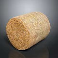 Freshly Baked Whole Grain Bread Roll Wrapped In Natural Dried Grass With Rustic Texture 3d model