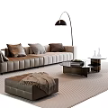 Modern Italian Sofa Coffee Table Combination Leather Sofa Single Sofa Multi-Person Sofa Living Room Sofa Floor Lamp Sofa Stool Side Table Leisure Chair 3d model