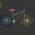 Black Mountain Bicycle With Red Seat Sturdy Frame And Off Road Tires Design