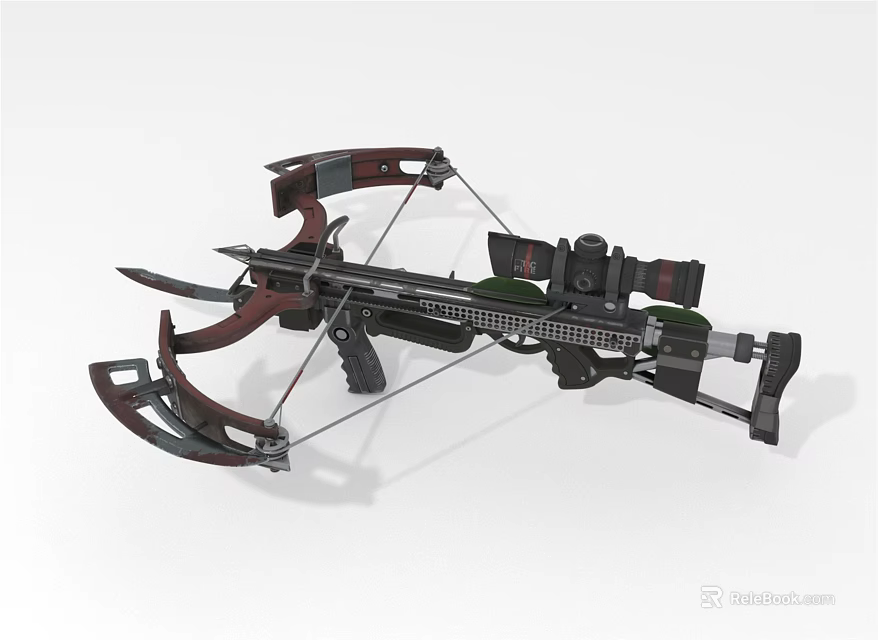High Precision Modern Compound Crossbow With Scope And Metal Mechanical Parts 3d model 