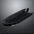 Metallic Inflatable Solar Powered Boat With Rooftop Solar Panels And Outboard Motor Design