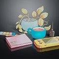 Modern game machine home game machine drink book 3d model