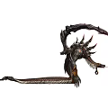 Dark Spiked Dragon Like Game Movie Character With Long Tail And Sharp Claws