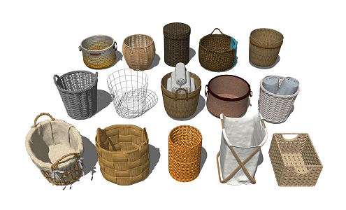 Modern Storage Basket Laundry Basket 3d model