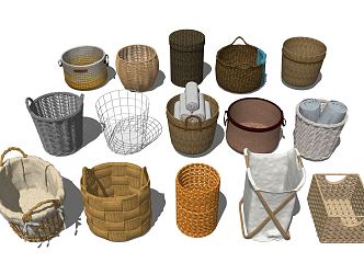 Modern Storage Basket Laundry Basket 3d model