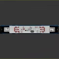 Detailed Electric Train Model With American Flag Red Pantographs And Gray Background