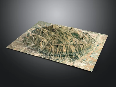 Scenic 3D Terrain Model With Mountain Ranges And Canyon Details 3d model