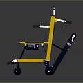 Durable Yellow Black Medical Transfer Chair With Wheels And Armrests