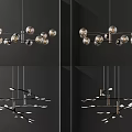 Modern Chandelier Designs Featuring Spherical Bulbs And Branch Like Structures For Interior Lighting 3d model