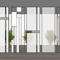 Modern partition glass partition 3d model