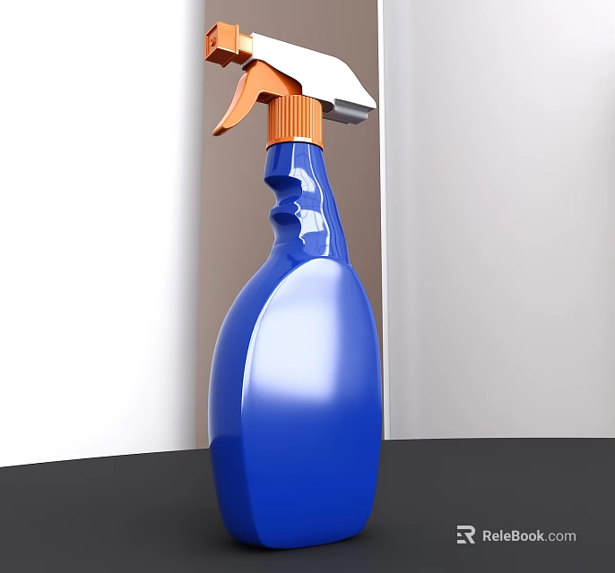 Blue Household Cleaning Spray Bottle with Nozzle for Daily Kitchen Bathroom Use 3d model 