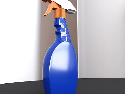 Blue Household Cleaning Spray Bottle with Nozzle for Daily Kitchen Bathroom Use 3d model