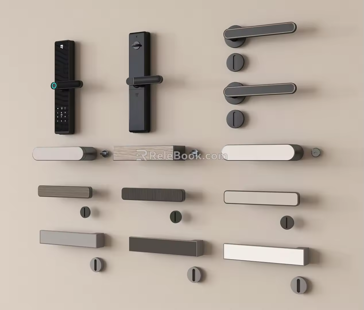 Lock Key Door Handle Smart Lock Fingerprint Lock 3d model